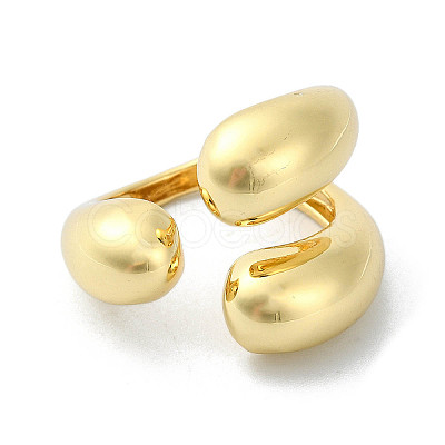 Rack Plating Brass Open Cuff Rings RJEW-C076-01G-1