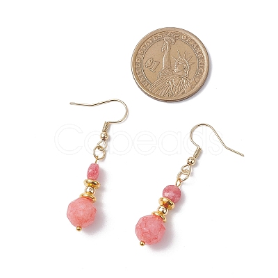 Natural Rhodochrosite Dangle Earrings EJEW-JE06631-02-1