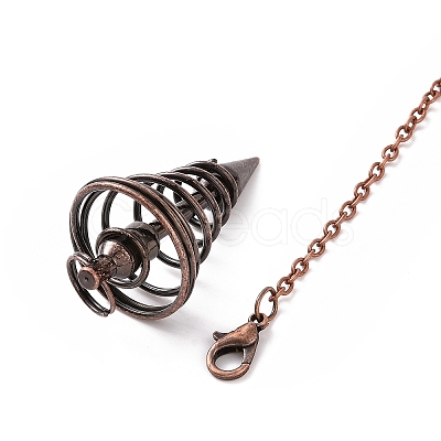 Brass Cable Chain Coil Dowsing Pendulums HJEW-D004-01-1