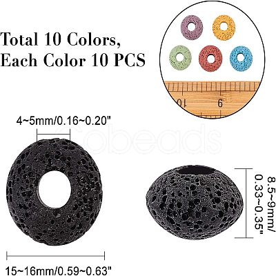4 Strands Natural Lava Rock Beads Strands G-NB0001-52B-1