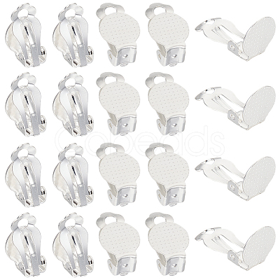40Pcs 304 Stainless Steel Clip-on Earring Findings STAS-SC0008-39S-1