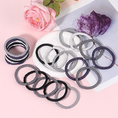 Polymer Clay Heishi Surfer Stretch Bracelets Set BJEW-SW00124-1