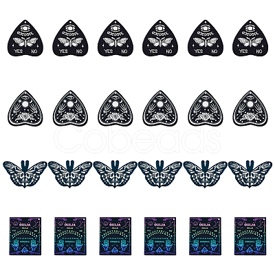 HOBBIESAY 24Pcs 4 Style Halloween Printed Acrylic Pendants OACR-HY0001-08-1