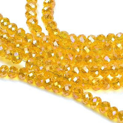 Electroplate Glass Beads Strands GL-CBAA615-02B-1