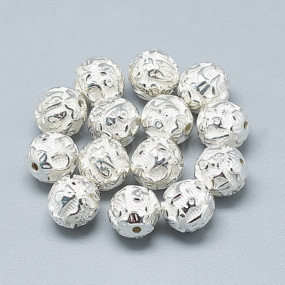 925 Sterling Silver Om Beads STER-T002-64S-1