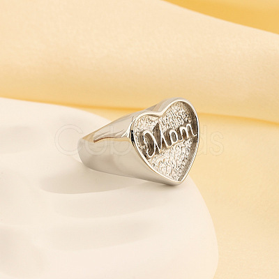 Mother's Day 304 Stainless Steel Finger Rings WGDC005-03-1