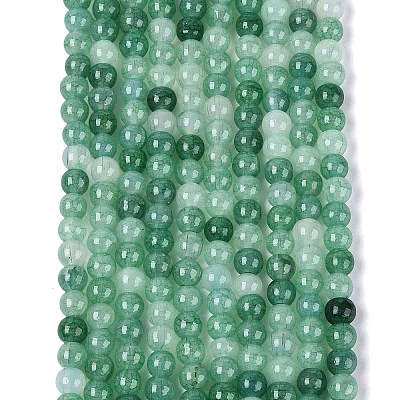 Ombre Effect Dyed Crackle Glass Beads Strands GLAA-Q106-01A-B04-1