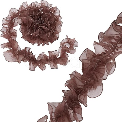 5 Yards Pleated Organza Pleated Lace Ribbon OCOR-PH0004-67C-1