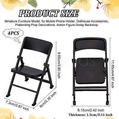 Cute Mini Plastic Foldable Chair DJEW-WH0015-79A-1