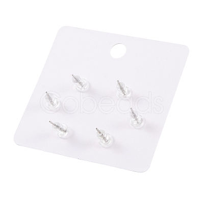 Brass Cubic Zirconia Ear Studs EJEW-S218-02P-1