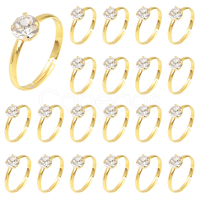 40Pcs Adjustable Alloy Rhinestone Finger Rings for Women RJEW-SP0001-02G-1
