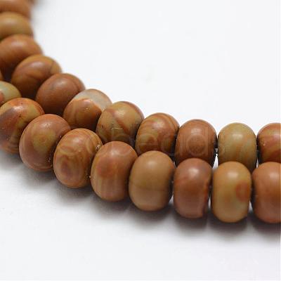 Natural Wood Lace Stone Beads Strands G-G665-15-6x4mm-1