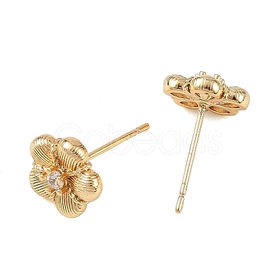 SHEGRACE Brass Micro Pave Cubic Zirconia Stud Earrings XGRQ4N782-711G-1