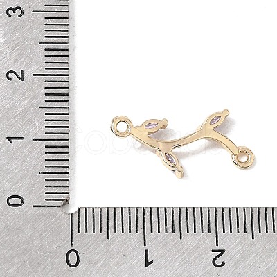 Brass Micro Pave Cubic Zirconia Connector Charms CU-CBAA2A4-01G-02-1