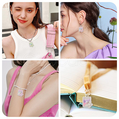 32Pcs 4 Colors Alloy Enamel Pendants FIND-TA0008-76B-1