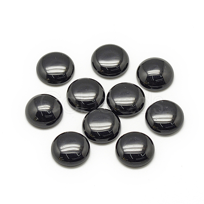 Synthetic Black Stone Cabochons X-G-R416-12mm-46-1-1