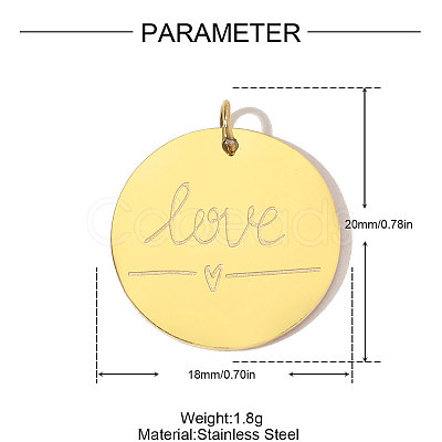 304 Stainless Steel Pendants STAS-OY010-69G-1