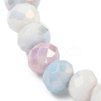 AB Color Faceted Rondelle Glass Beaded Stretch Bracelets for Women BJEW-PH01820-09-1
