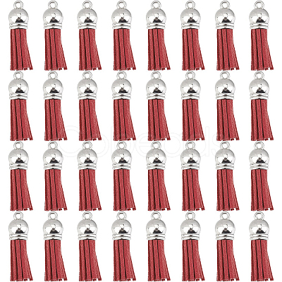 100Pcs Faux Suede Tassel Pendant Decorations FIND-SC0002-29A-1