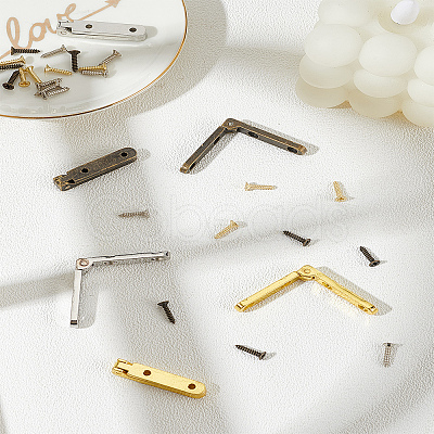 6 Sets 3 Colors Zinc Alloy Post Lag Hinge FIND-LP0004-07-1