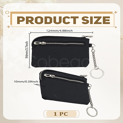 PU Leather Zipper Wallets ABAG-WH0048-34B-1