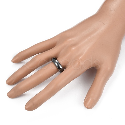 Non-Magnetic Synthetic Hematite Finger Rings RJEW-J005-03A-1
