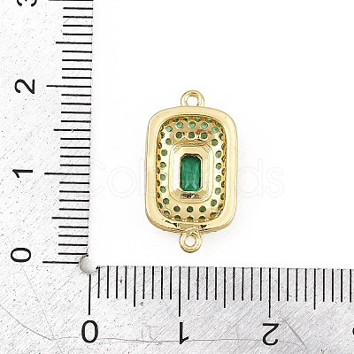 Brass Micro Pave Cubic Zirconia Connector Charms CU-CBAAB9C-01G-1