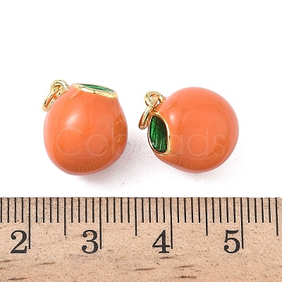 Brass Enamel Pendants KK-L256-44G-02-1