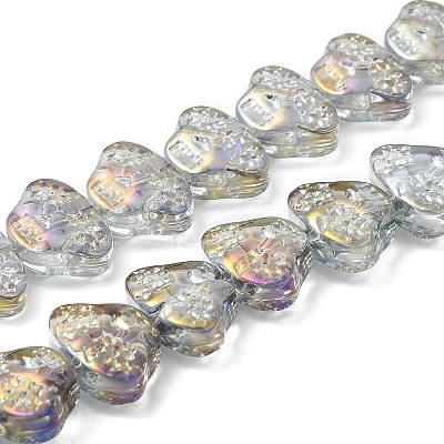 Transparent Electroplate Glass Beads Strands EGLA-F158-HR02-A-1