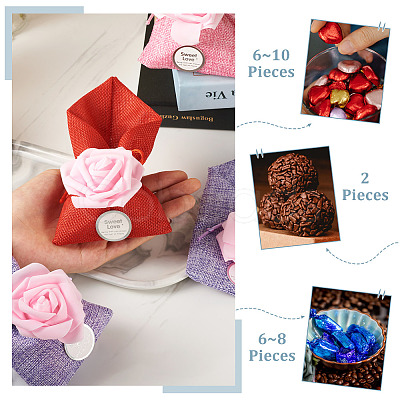 20Pcs 4 Colors Polyester Ramie Blended Yarn Jewelry Drawstring Gift Bags ABAG-BT0001-05-1