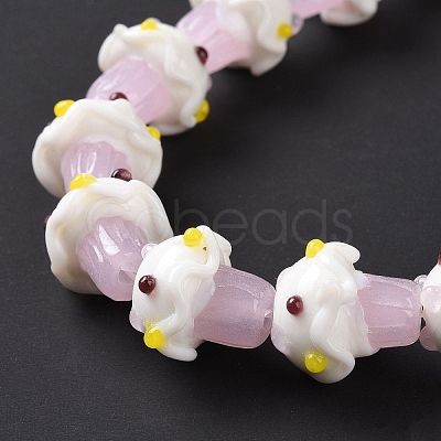 Mushroom Handmade Lampwork Beads Strands X1-LAMP-G150-03A-02-1