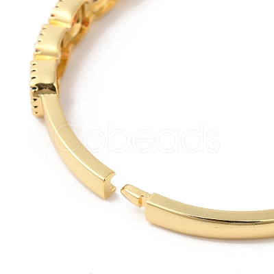 Colorful Cubic Zirconia Square Hinged Bangle BJEW-L681-004G-1