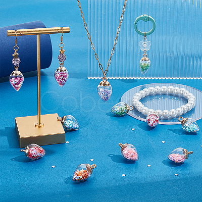 64Pcs 8 Colors Glass Pendants GGLA-GA0001-07A-1