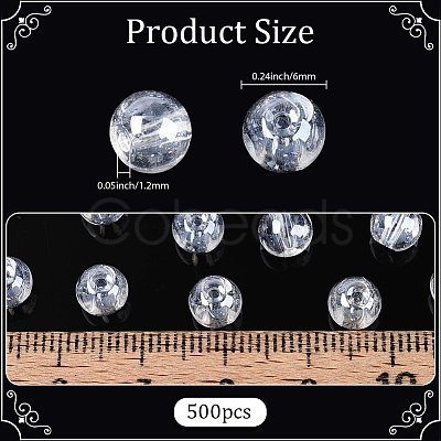 500Pcs Transparent Glass Seed Beads SEED-PA0001-08A-1