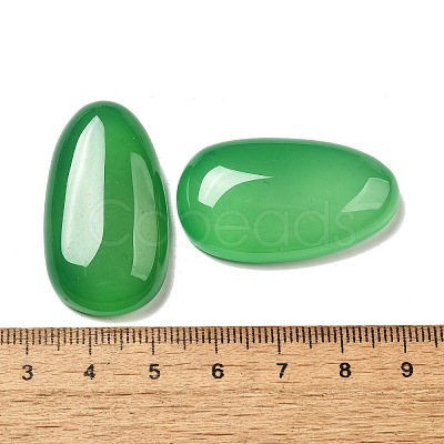 Natural Green Onyx Agate(Dyed and Heated) Cabochons G-Q018-06A-1