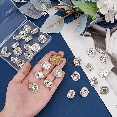 Alloy Rhinestone Shank Buttons DIY-MA0005-99B-1