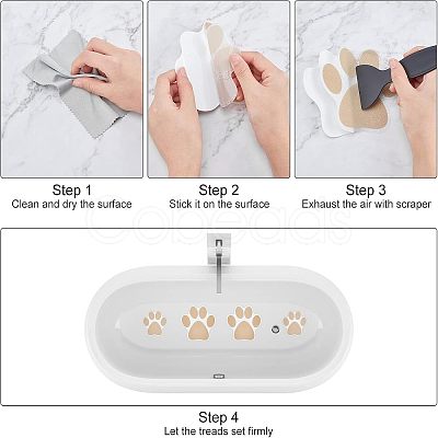 PEVA Adhesive Non-Slip Bathtub Stickers FIND-WH0077-41-1
