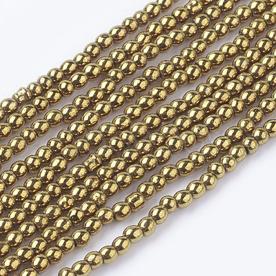 Non-Magnetic Synthetic Hematite Beads Strands G-G091-2mm-1-1