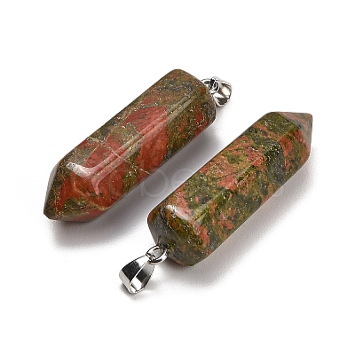 Natural Unakite Pendants GG-CBAA0EE-02P-13-1