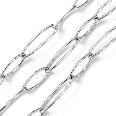 Tarnish Resistant 304 Stainless Steel Oval Link Chains CHS-K018-01P-1