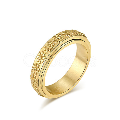 Simple Style 304 Stainless Steel Rotating Finger Rings FS-WGCAB4E-08-1