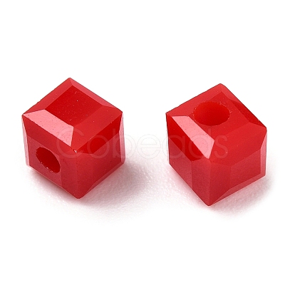 Opaque Color Faceted Glass Beads GLAA-E047-02A-1