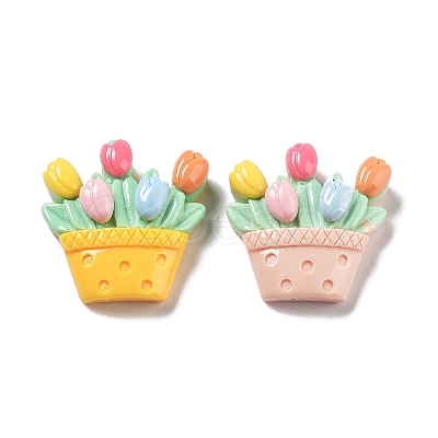 Opaque Resin Cabochons RESI-G084-08-1
