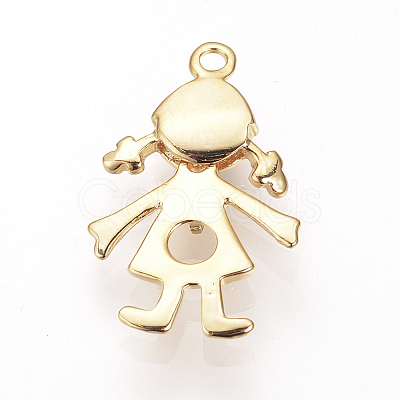 Brass Pendant Rhinestone Settings KK-R058-073G-1