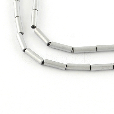Tube Electroplate Non-magnetic Synthetic Hematite Bead Strands G-S203-26I-1
