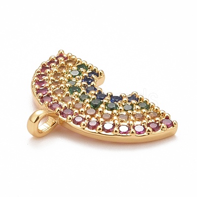 Rack Plating Brass Micro Pave Colorful Cubic Zirconia Pendants KK-M229-20G-1
