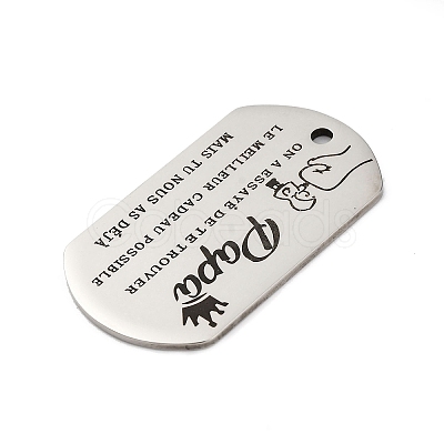 Anti-Tarnish 201 Stainless Steel Pendants STAS-R002-02P-08-1