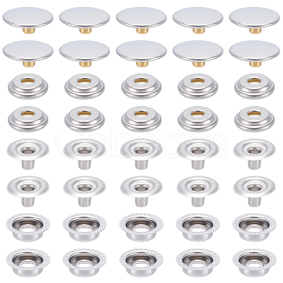 1Bag Brass Snap Buttons KK-GF0001-25P-1