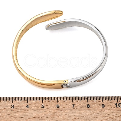 Two Tone 304 Stainless Steel Cuff Bangles BJEW-F540-04GP-1