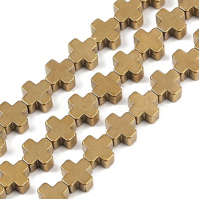Electroplated Synthetic Non-magnetic Hematite Beads Strands G-J211-A06-03-1